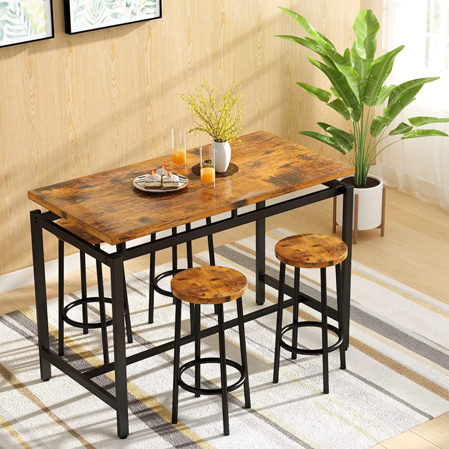 Home Improvement Kitchen Set - Dining table and chairs five-piece set
