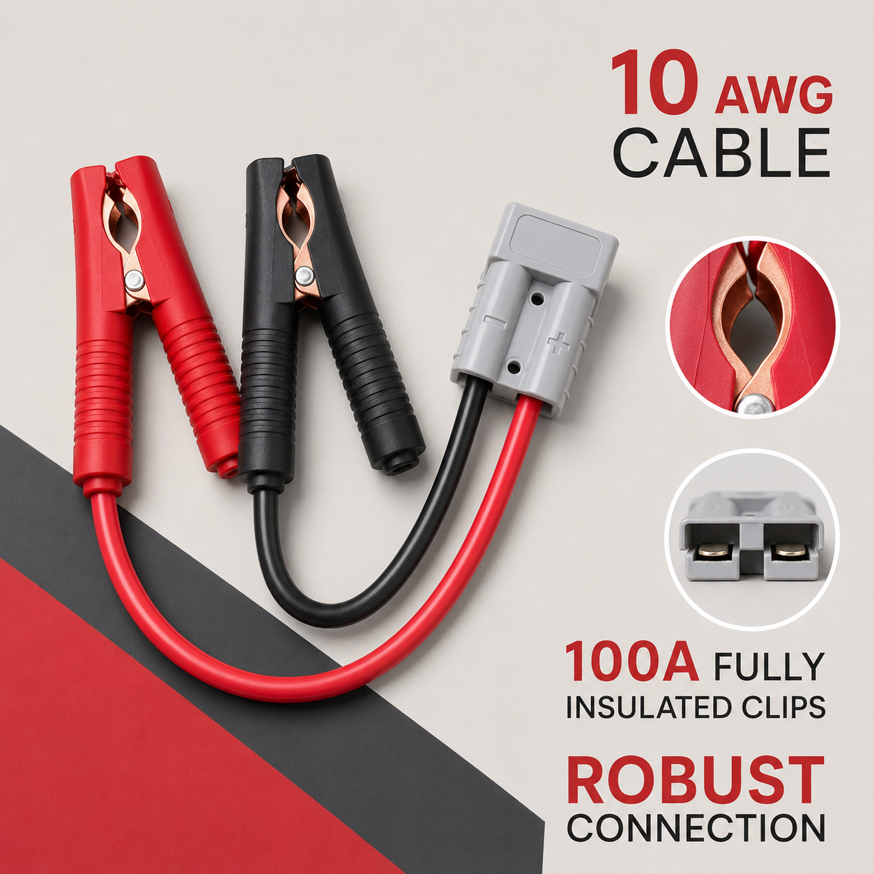 Cable Staple Clip - 10AWG Anderson Plug to 100A Battery