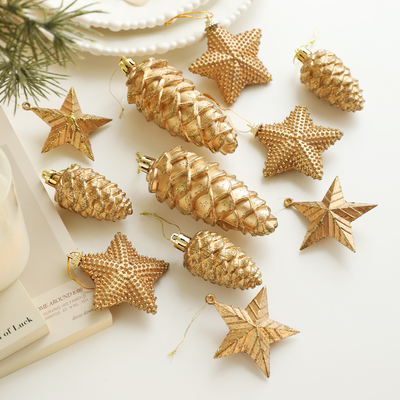 Home Improvement Store - Hanging Christmas Ornaments Gold Star Ornament