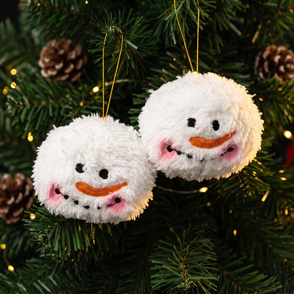 Home Improvement Store - Snowball Christmas Ornament Cute Plush Christmas