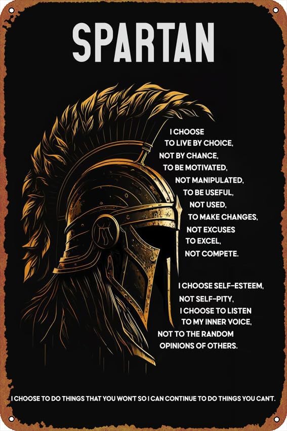 Home Improvement Movie - Spartan quotes Self-Improvement Posters Tin Signs