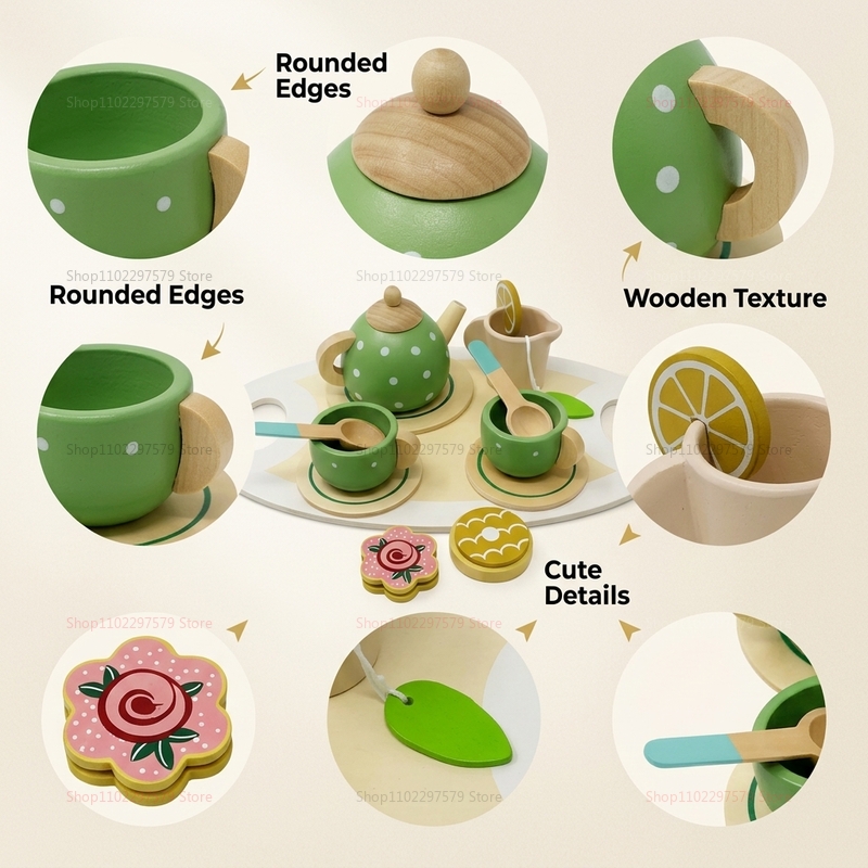 Kids Wooden Afternoon Tea Set  - Home Improvement Kitchen Set 评论和价格