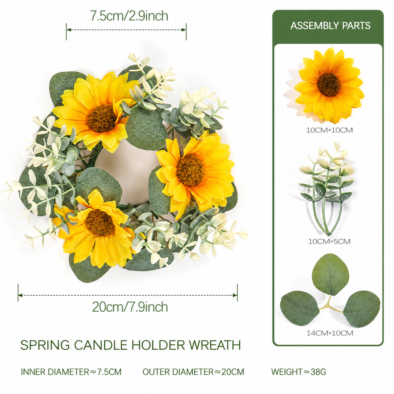 Artificial Sunflower Wreath Li - Home Improvement Store 评论和价格