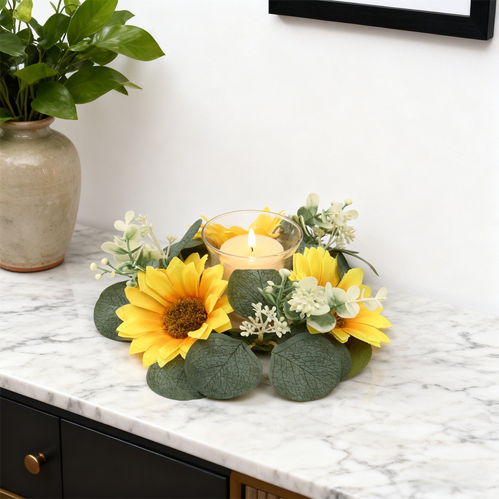 Artificial Sunflower Wreath Li - Home Improvement Store 评论和价格